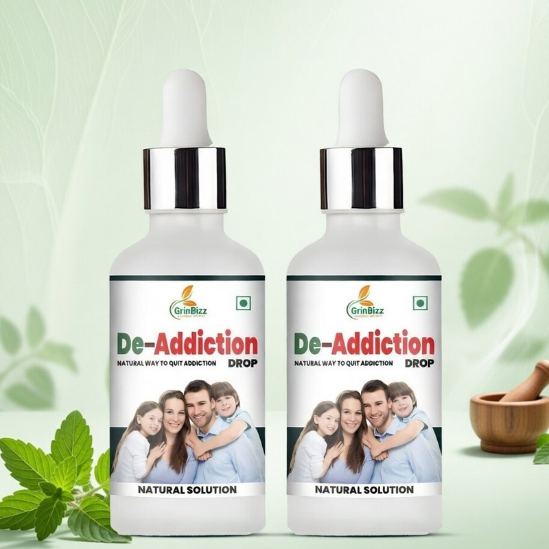 grinbizz Ayurvedic De-Addiction stop Alcohol and Drug Addiction drop(Pack of 2, 60 ml)