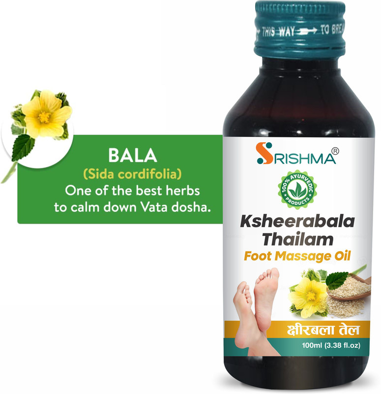 Srishma Ksheerabala Thailam Foot Massage Oil for Relaxation and Sleep(100 ml)