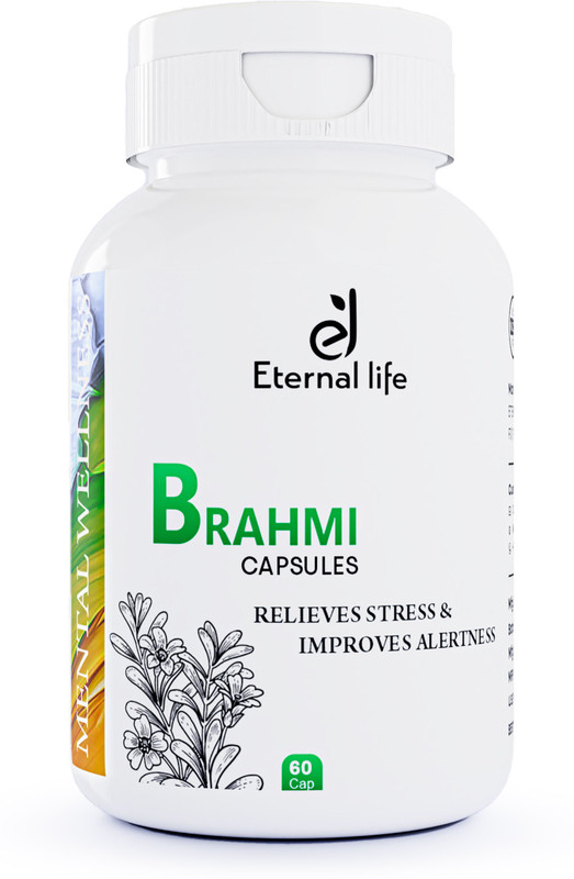Eternal life Brahmi Capsules For Memory Wellness | Bacopa Monniera(60 Capsules)