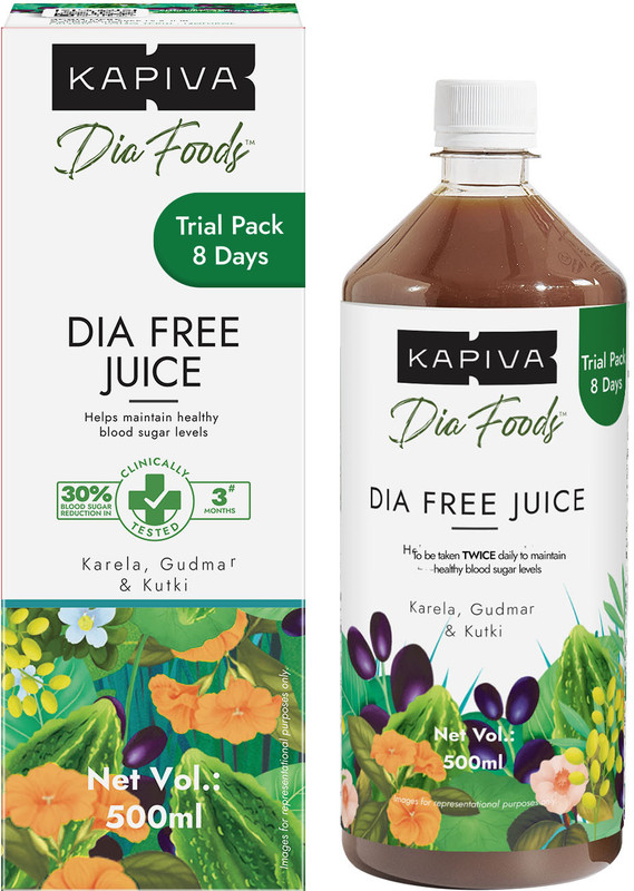 Kapiva Dia Free Juice 500ml - Controls Blood Sugar Levels, Lowers Bad Cholestrol(500 ml)