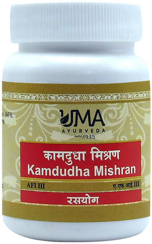 Uma Ayurveda Kamdudha Mishran 40 Tab Useful in Female Disorders Pitta Rog(40 Tablets)