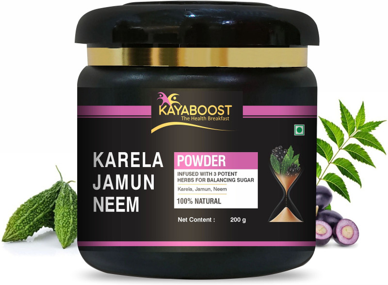KAYABOOST Neem Karela Jamun Powder - 200gm | Helps Control Healthy Blood Sugar Levels(200 g)
