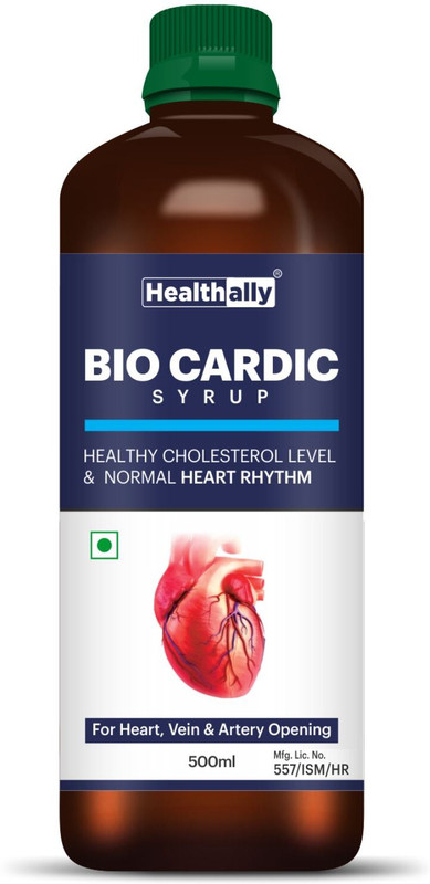Health Ally Ayurvedic Heart Care Syrup|Cholesterol Level & BP Control|Chest Pain Relief(500 ml)