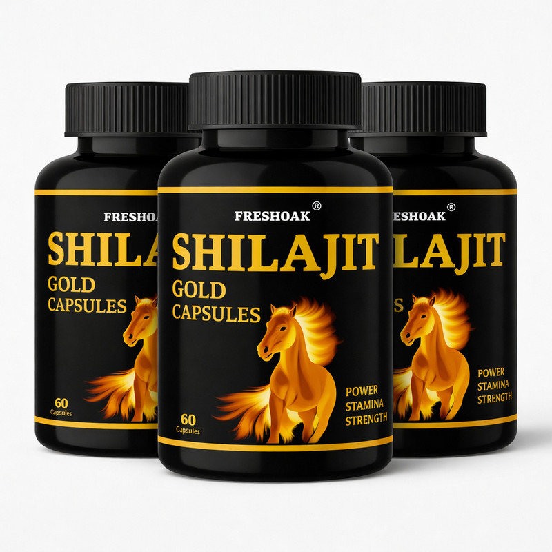 freshoak SHILAJIT GOLD CAPSULES FOR ENERGY , STRENGHT & STAMINA | 500MG(60 Capsules)