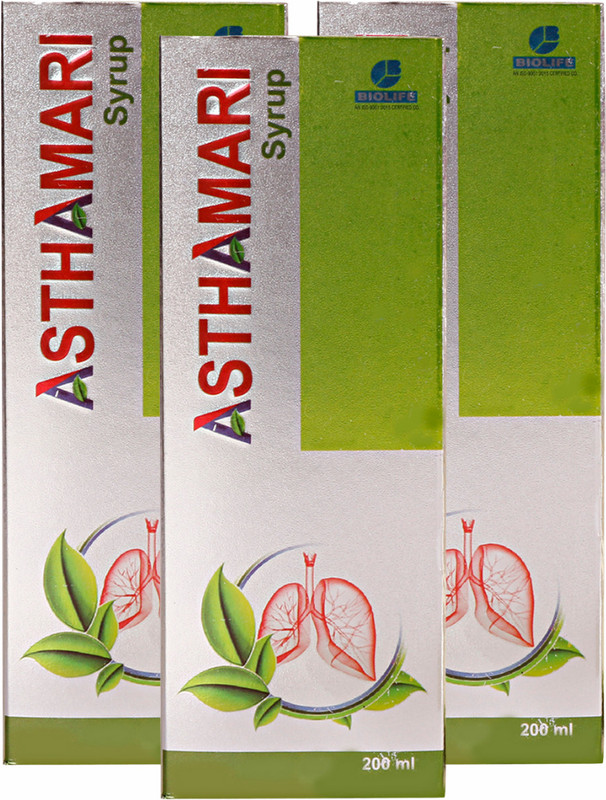 BIOLIFE Asthamari Syrup | Asthma & Cough Relief(Pack of 3, 600 ml)