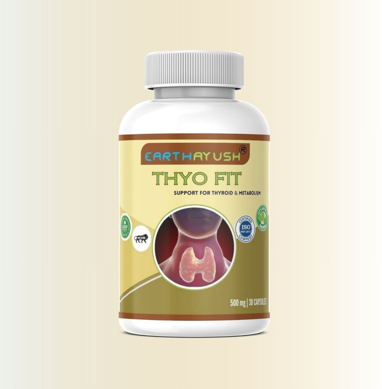 earthayush THYO FIT / CURE THYROID \ support healthy thyroid function 15 CAP / PACK OF 1(15 Capsules)