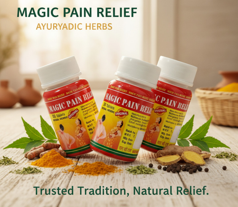 Himlaya Magic Pain Relief, Supports Low Back Pain, Gout Joint Pain etc(Pack of 3, 180 Tablets)