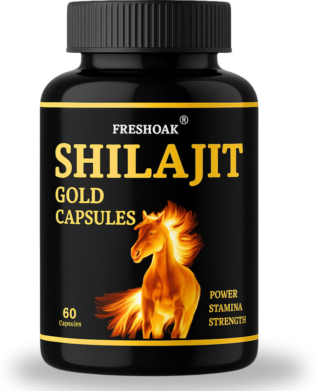 freshoak Pure Shilajit Gold Capsules | Himalayan Shilajit With Powerful Ingredients(60 Capsules)