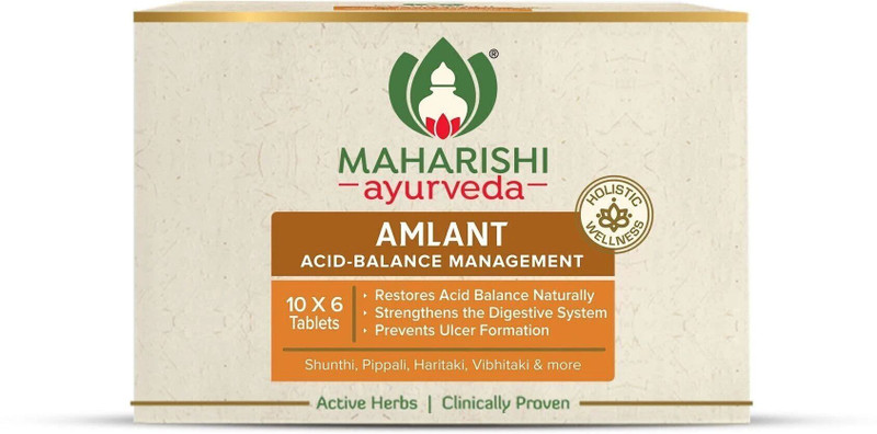 MAHARISHI ayurveda Amlant for Acidity, Relieves Heartburn, Gas, Bloating, Strengthens Digestion(60 Tablets)