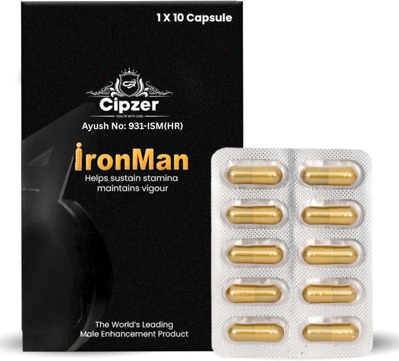 CIPZER Iron Man Capsule| Extra Stamina for Long Drive | Supports Strength & Performance(10 Capsules)