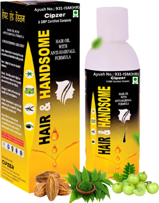 CIPZER Hair & Handsome Oil | Natural Hair Growth | Prevent HairFall | Silky Hair 100ML(100 ml)