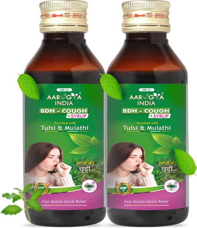 Aarogya India Ayurvedic Cough Syrup Enriched With Tulsi & Mulathi-100 ml(Pack of 2, 100 ml)