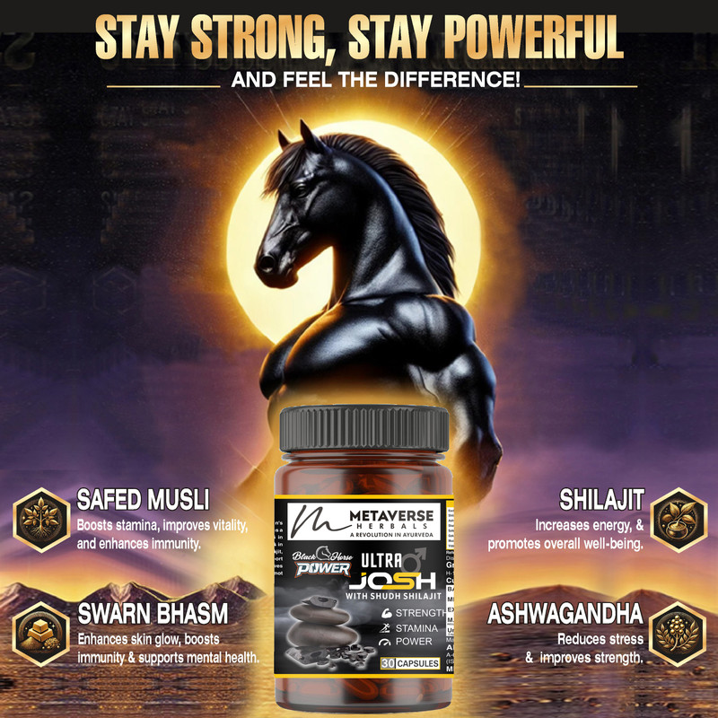 METAVERSE Shilajit Gold for Boost Power and Stamina 100% Ayurvedic Capsule Men Power(30 Capsules)