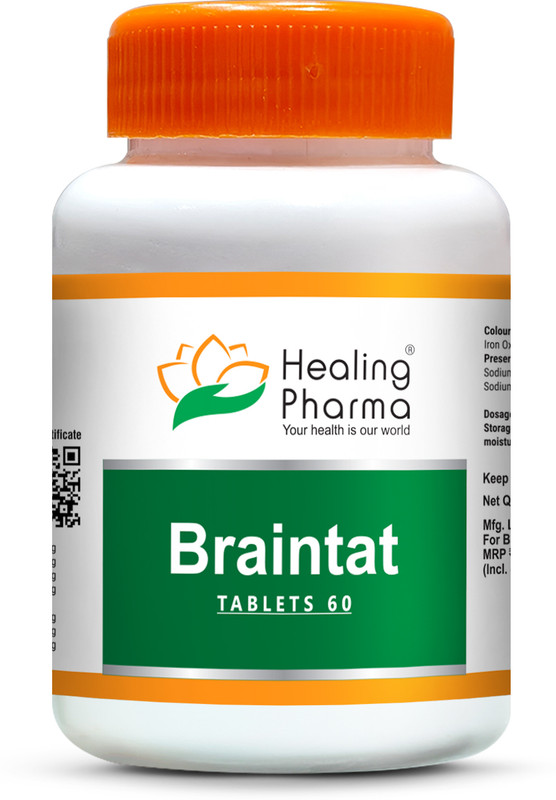 healing pharma Braintat Ayurvedic Brain Booster Supplement for Memory, Focus & Stress Relief(60 Tablets)