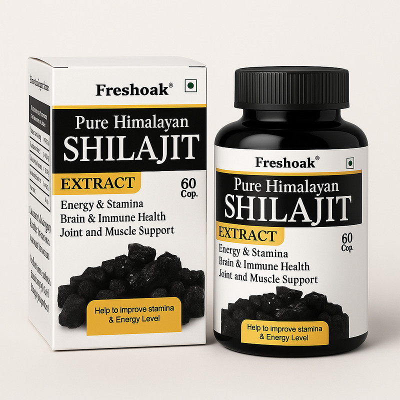freshoak Pure Shilajit Capsules | 100% Ayurvedic |(60 Capsules)