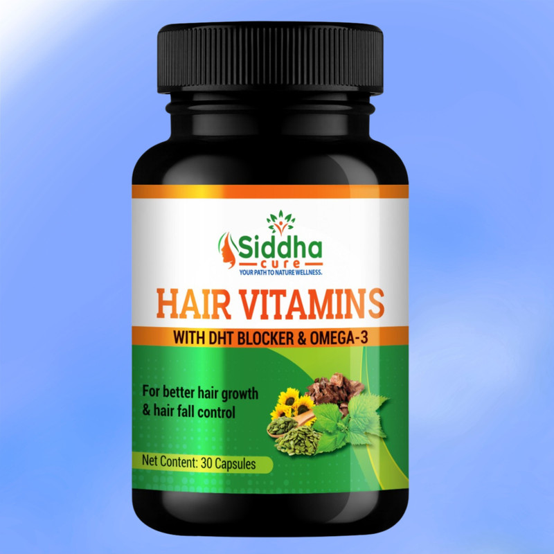 Siddha cure Hair Growth Booster Capsules with Omega Fatty Acids and Zinc(30 Capsules)