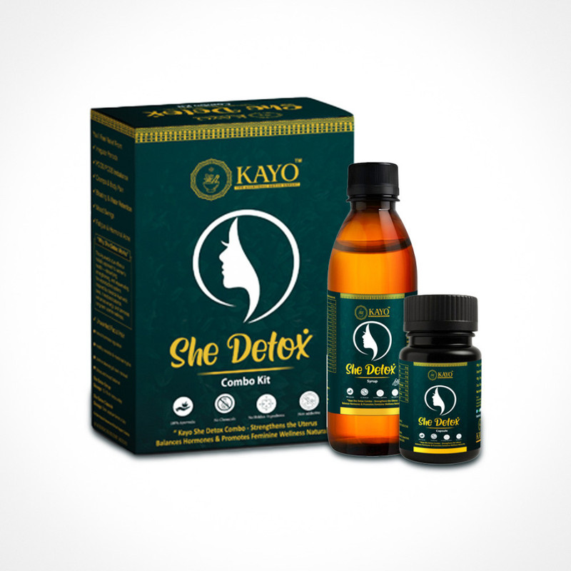Kayo - The Ayurvedic Detox Expert KAYO She Detox Combo Kit for Women | Ayurvedic Syrup & Capsules(400 g)