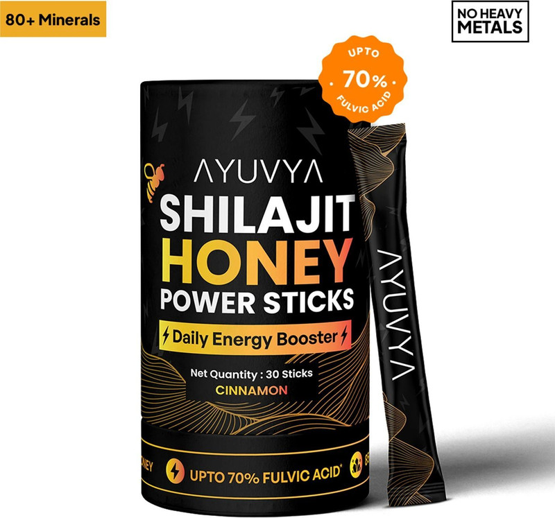 Ayuvya Himalayan Shilajit Honey Sticks � Up to 75% Fulvic Acid &� 85+ Trace Minerals(Pack of 30, 8 g)