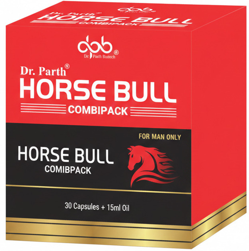 dr. parth biotech Horse Bull Ayurvedic Herbal Capsules with Oil | 30 Caps + 15ml(30 Capsules, 15 ml)