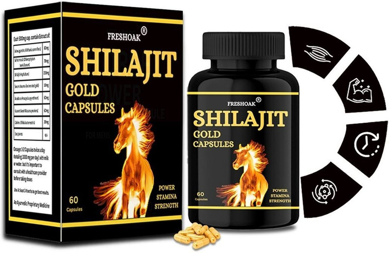 freshoak Himalayan Shilajit Capsule | For Stamina & Power | Supports Testosterone Level(60 Capsules)