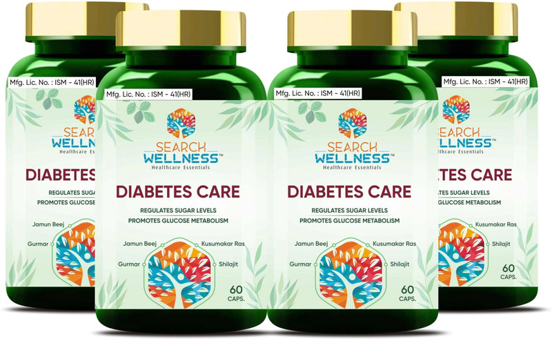 SEARCH WELLNESS Diabetes Care 60 Capsules Jamun & Karela | Blood Sugar Level management(Pack of 3, 180 Capsules)