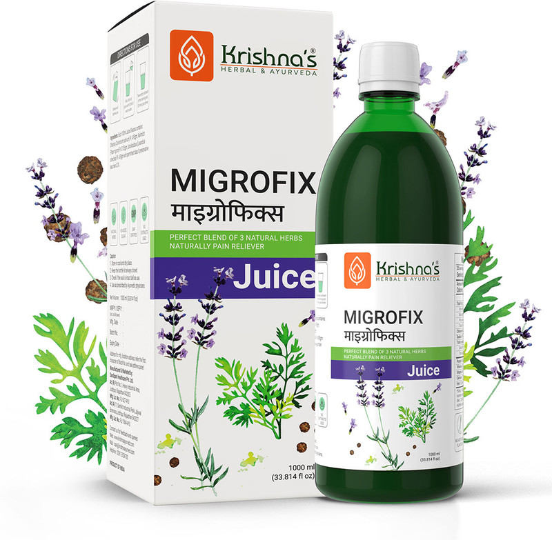 Krishna's Herbal & Ayurveda MigroFix Juice, Perfect Blend of Dhaniya, Kalimirch & Ustukhuddus - 1000ml(1000 ml)