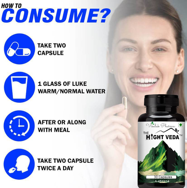 hight veda Height Vedaa Tablets-Herbal Height Capsules 100% Natural & Pure(30 Capsules)