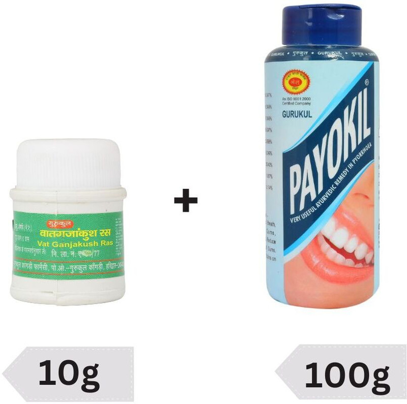 Gurukul Kangri Pharmacy Gurukul Kangri | Combo - 2 Pack of Vat Ganjakush Ras 10g & Payokil 100g(Pack of 2, 10 g, 100 g)