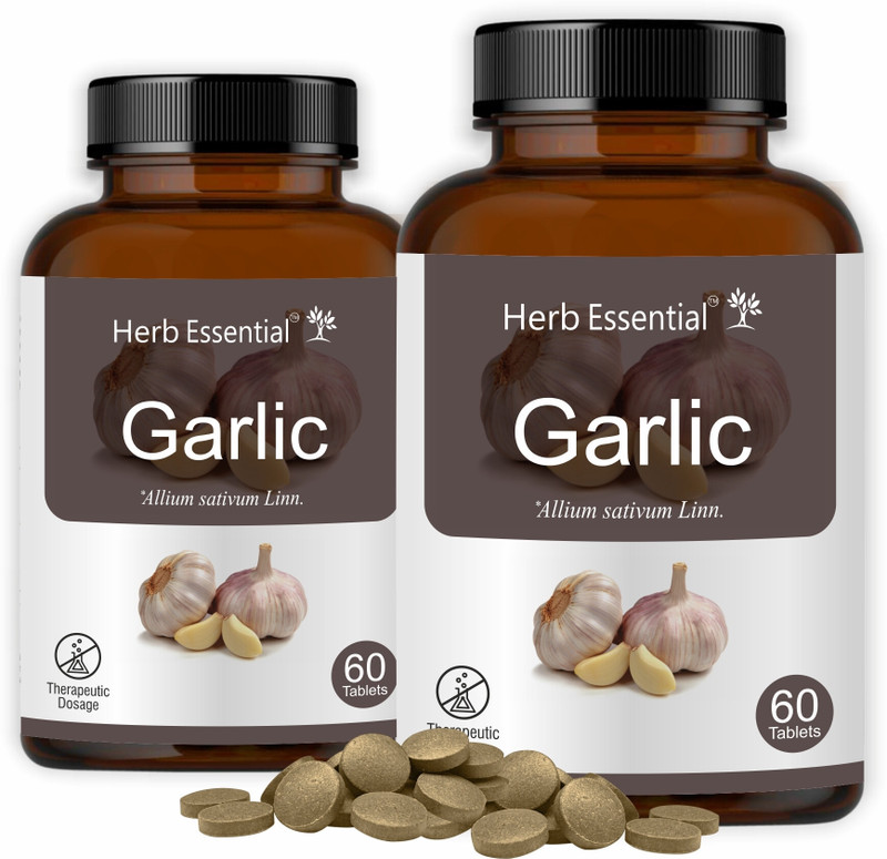 Herb Essential Garlic Tablets 500 mg 60 Count(Pack of 2, 120)