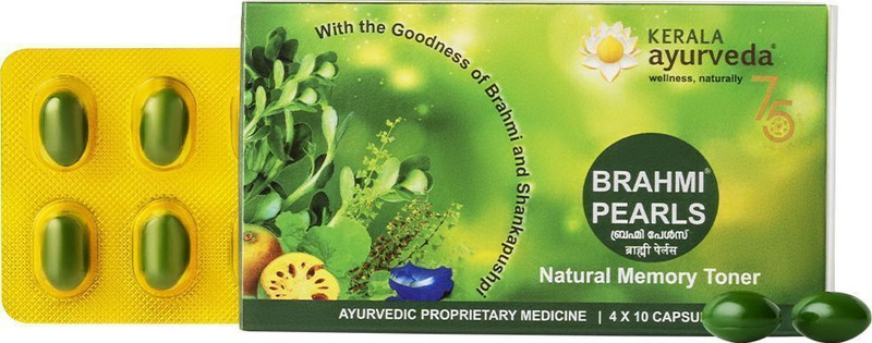 Kerala Ayurveda Brahmi Pearls | Stress Relief & Memory Booster(40 Capsules)