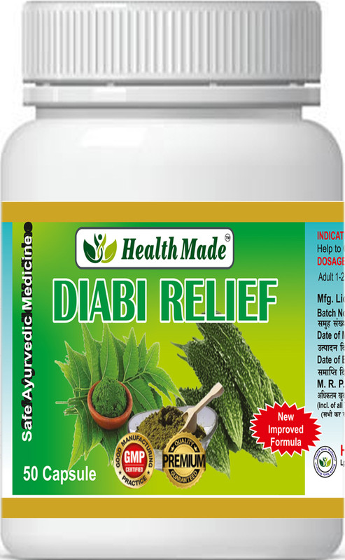 Health Made Diabi Relief Ayurvedic Capsule – Herbal Sugar Control Supplement(50 Capsules)
