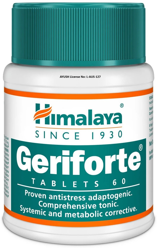 HIMALAYA Geriforte (60 Tablets) – Proven Antistress Adaptogenic and Metabolic Corrective(60 Tablets)