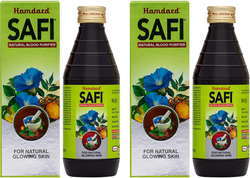 Hamdard Safi 100% Pure Blood Purifier Syrup|200ml|For Healthy & Glowing Skin|(Pack of 2, 200 ml)