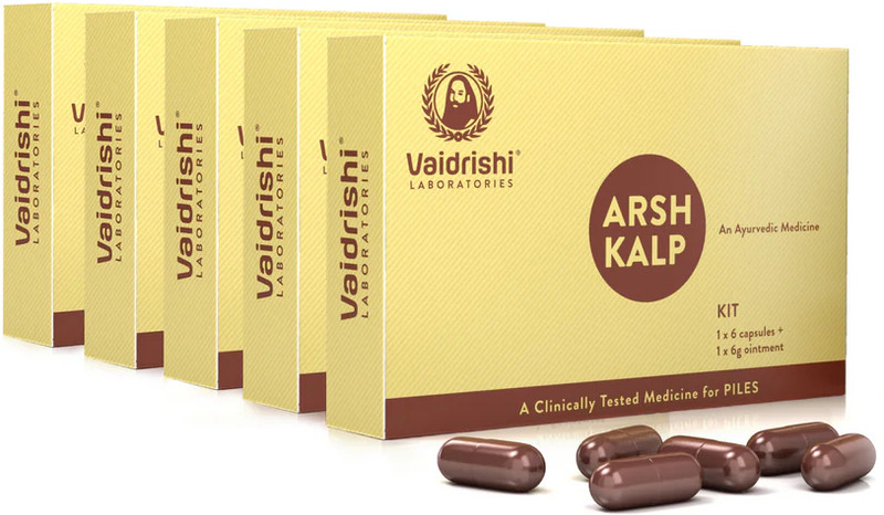 VAIDRISHI Arsh Kalp Capsules to relieve Piles naturally |(6 Capsules)