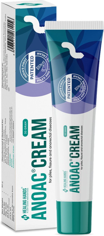 Healing Hands Anoac Cream Patented Ayurvedic Piles Cream| Clinically Proven Fissure Cream(30 g)