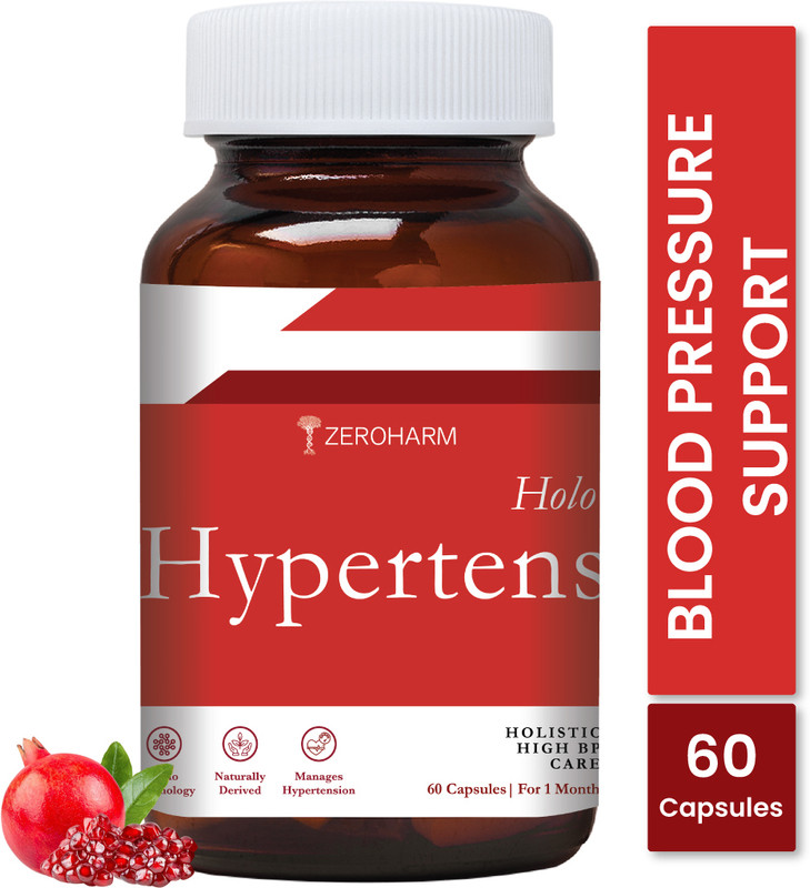 ZEROHARM Holo Hypertens for Blood Pressure Balance, Heart Health & Circulation Support(60 Capsules)
