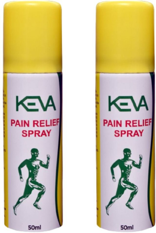KEVA Pain Relief Spray for Back Pains, Muscle, or Overall Body Pain (Pack Of 4x50ml)(Pack of 4, 200 ml)