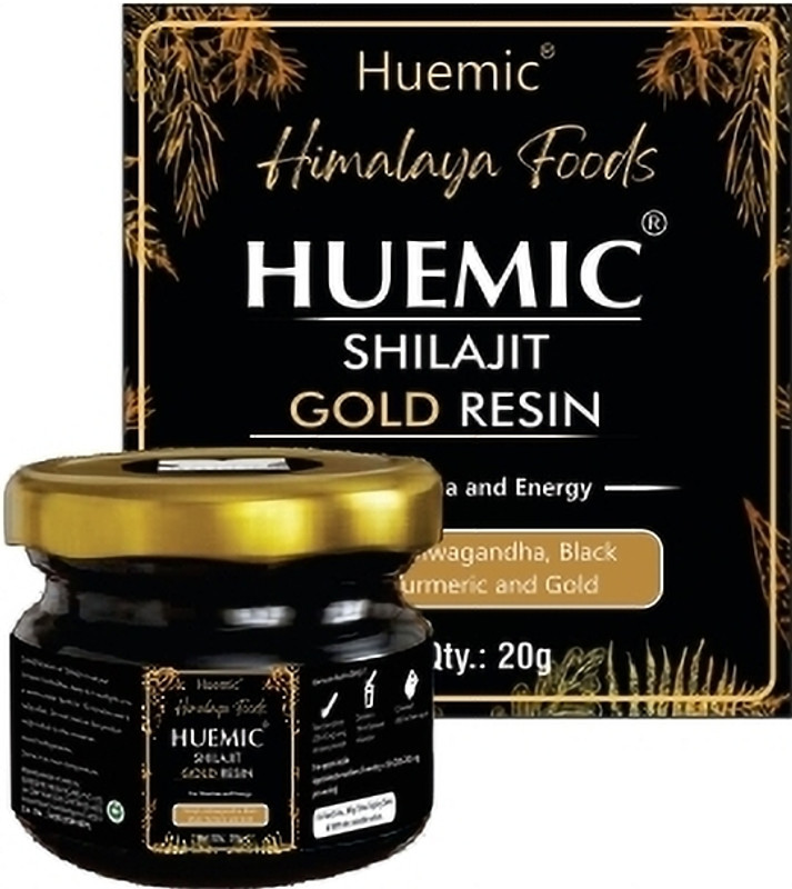 huemic Shilajit Gold ResinBoosts Stamina | Contains 24 Carat Gold 100% Ayurvedic(20 g)