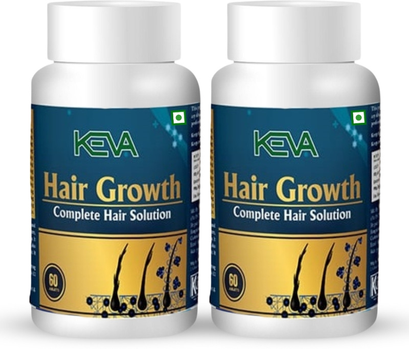 KEVA Hair Growth Tablets with Biotin, Reduce Hair Fall & Promotes Hair Growth(Pack of 2, 120 Tablets)