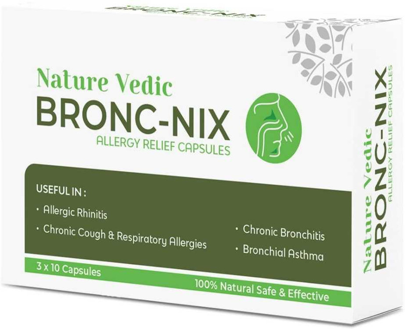 Nature Vedic Bronc - Nix Allergy Relief Capsules - 30 Caps(30 Capsules)