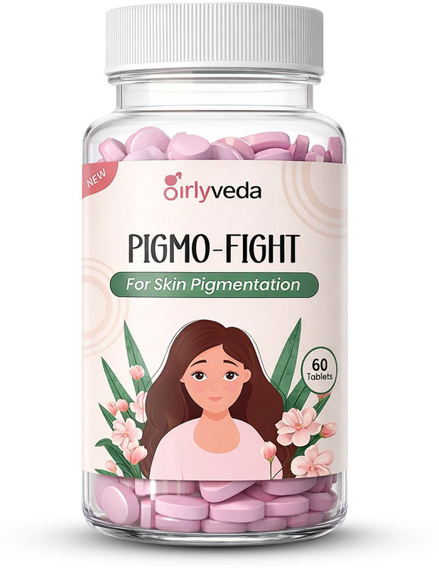 Girlyveda Pigmo Fight Ayurvedic Tablets for Uneven Skin Tone & Pigmentation Support(60 Tablets)
