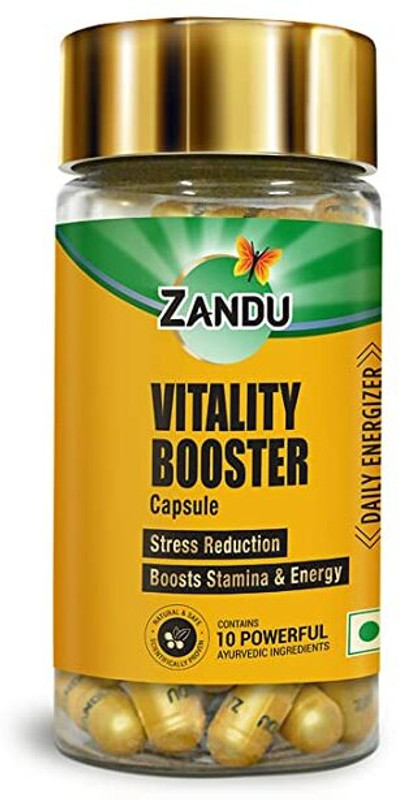ZANDU Vitality Booster Capsules |10 powerful ingredients, boosts energy and strength(60 Capsules)