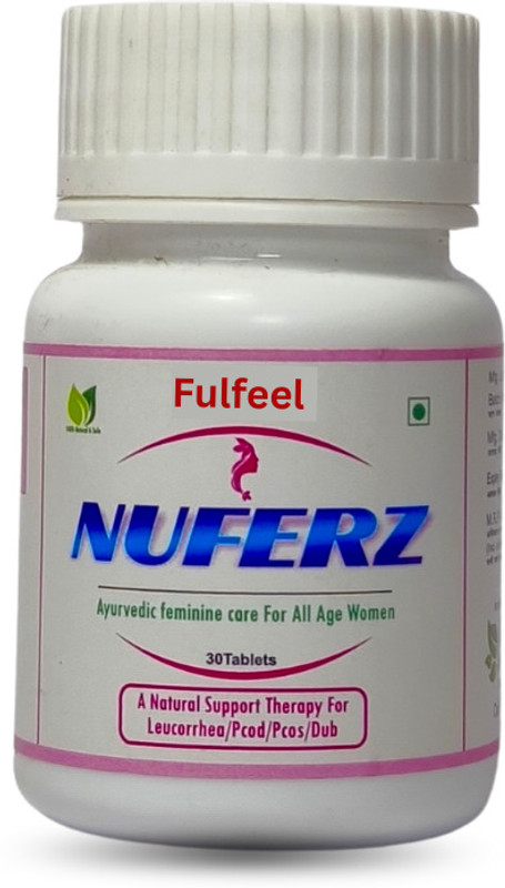 Fulfeel NUFERZ Ayurvedic Women Care Tablets for Women|White Discharge & Period Support|(30 Tablets)