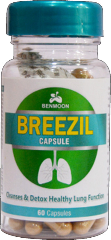 Benmoon Breezil Capsules "For Cleanses & Detox Healthy Lung Function" "Ayurvedic" 60cap(60 Capsules)