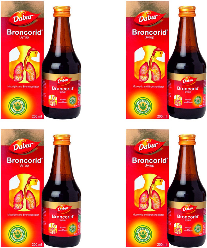 Dabur Broncorid Cough Syrup 200ML(Pack of 4, 200 ml)
