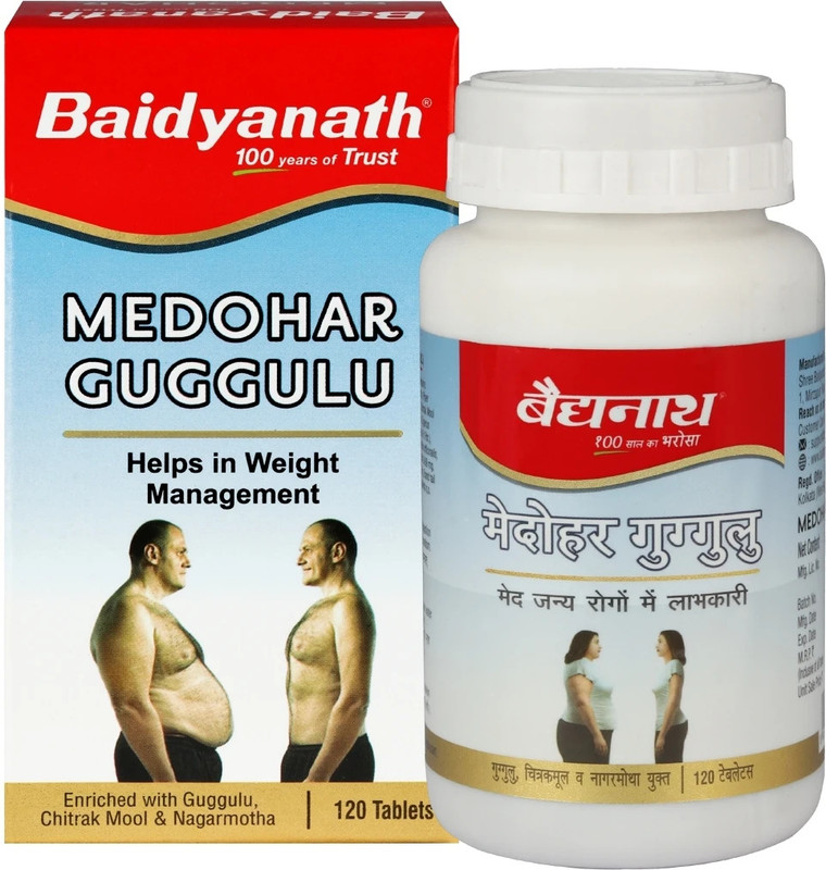 Baidyanath Medohar Guggulu 120 Tab | Enriched with Guggulu, Chitrakmool and Nagarmotha(120 Tablets)