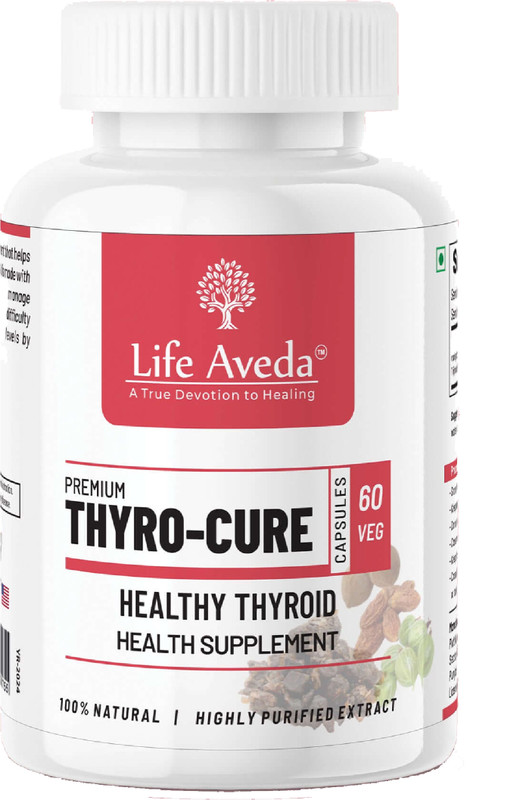 Life Aveda Thyro-Cure Capsules Promotes Healthy Thyroid Glands Function(60 Capsules)