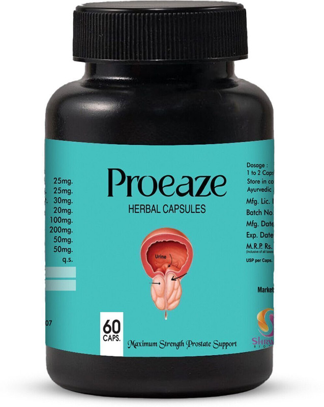 Shrway Biotec Proeaze Herbal Capsules | Prostate Health & Urinary Support(60 Capsules)