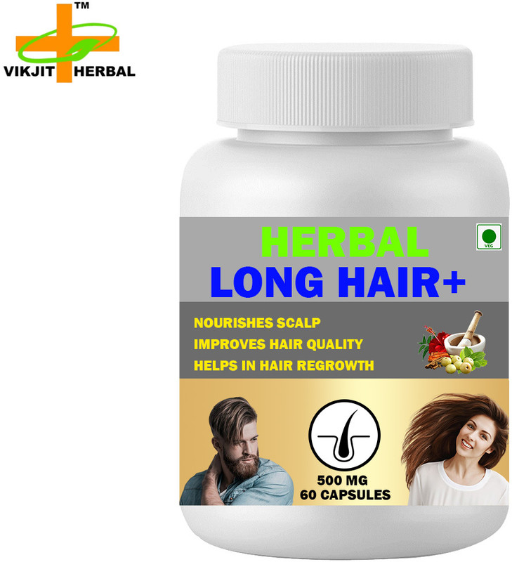 VIKJIT HERBALS AYURVEDIC HERBAL L0NG HA1R PLUS 60veg capsules pack of 1(60 Capsules)