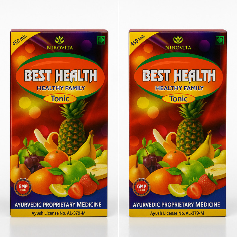 NIROVITA Best Health Syrup – Natural Multivitamin & Energy Booster Tonic(Pack of 2, 450 ml)